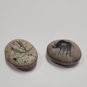 Signed Painted Pebble Art